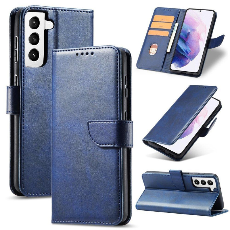Magnet Case elegantiškas dėklas su atvartu ir stovo funkcija, skirta Samsung Galaxy S22 Ultra blue