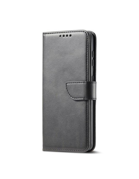 Magnet Case elegantiškas dėklas su atvartu ir stovo funkcija, skirta Samsung Galaxy S22+ (S22 Plus) juoda