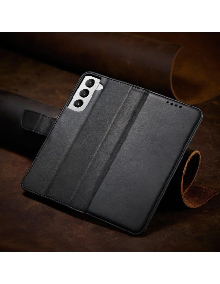 Magnet Case elegantiškas dėklas su atvartu ir stovo funkcija, skirta Samsung Galaxy S22+ (S22 Plus) juoda