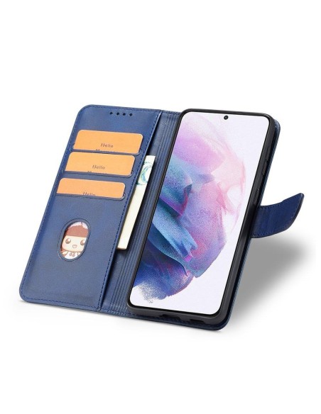 Magnet Case elegantiškas dėklas su atvartu ir stovo funkcija, skirta Samsung Galaxy S22+ (S22 Plus) mėlynai