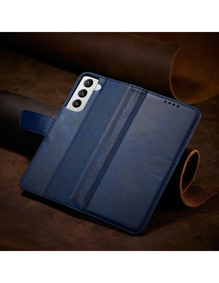Magnet Case elegantiškas dėklas su atvartu ir stovo funkcija, skirta Samsung Galaxy S22+ (S22 Plus) mėlynai