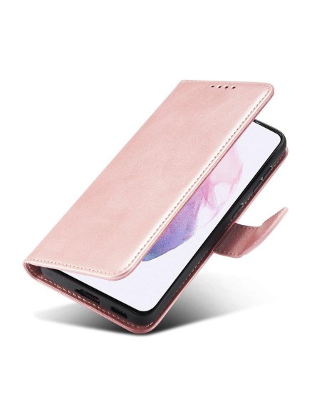 Magnet Case elegantiškas dėklas su atvartu ir stovo funkcija, skirta Samsung Galaxy S22+ (S22 Plus) rožinės spalvos Magnet Case elegantiškas dėklas su atvartu ir stovo funkcija, skirta Samsung Galaxy S22+ (S22 Plus) rožinės spalvos
