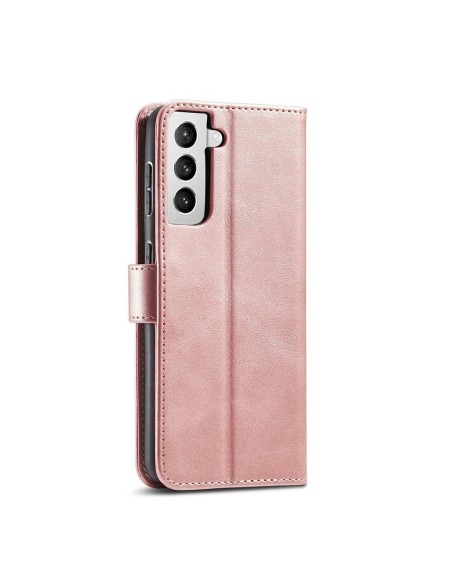 Magnet Case elegantiškas dėklas su atvartu ir stovo funkcija, skirta Samsung Galaxy S22+ (S22 Plus) rožinės spalvos Magnet Case elegantiškas dėklas su atvartu ir stovo funkcija, skirta Samsung Galaxy S22+ (S22 Plus) rožinės spalvos