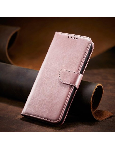 Magnet Case elegantiškas dėklas su atvartu ir stovo funkcija, skirta Samsung Galaxy S22+ (S22 Plus) rožinės spalvos Magnet Case elegantiškas dėklas su atvartu ir stovo funkcija, skirta Samsung Galaxy S22+ (S22 Plus) rožinės spalvos