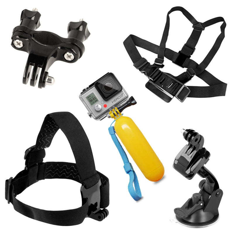 Sportinės kameros GoPro SJCAM priedai - 9in1 RINKINYS