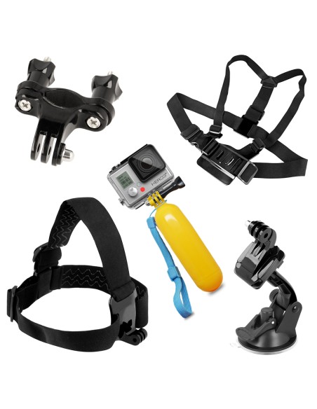 Sportinės kameros GoPro SJCAM priedai - 9in1 RINKINYS Sportinės kameros GoPro SJCAM priedai - 9in1 RINKINYS