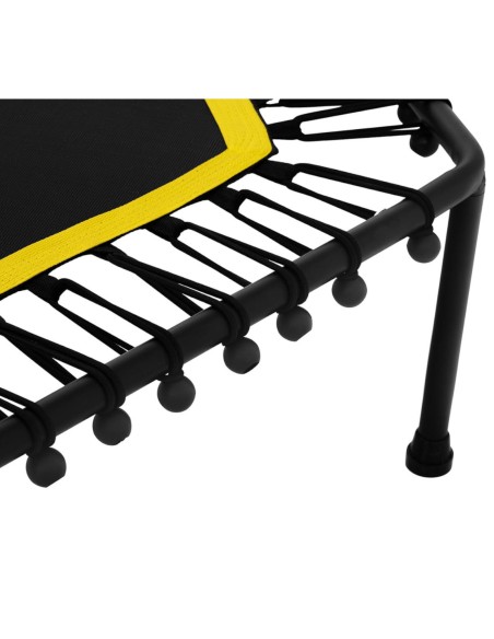 Fitneso batutas mankštai su reguliuojama rankena 124 cm juodos ir geltonos spalvos