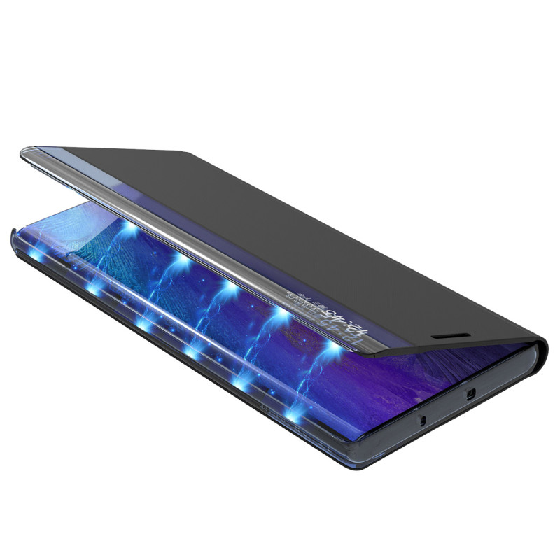 Naujas Sleep Case dangtelis su atvartu ir stovo funkcija, skirta Samsung Galaxy S22 Ultra blue