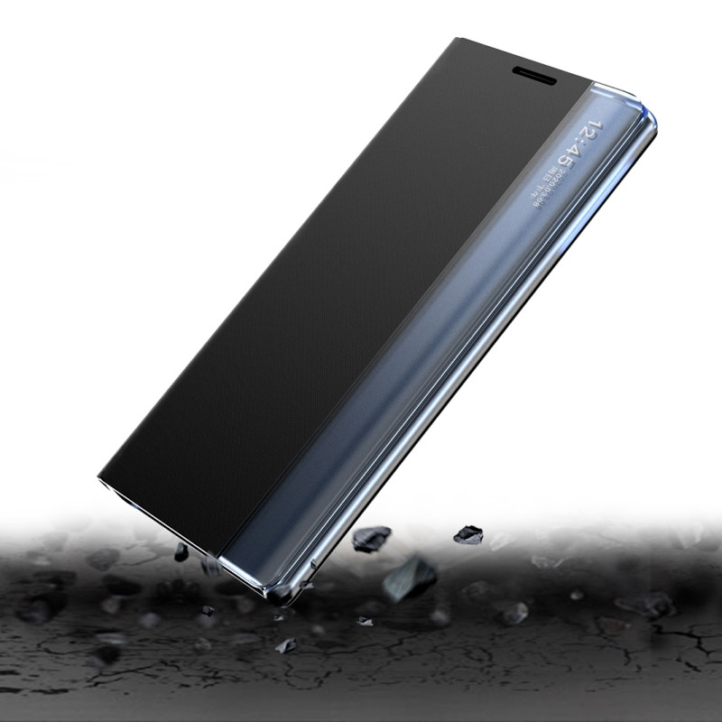 Naujas Sleep Case dangtelis su atvartu ir stovo funkcija, skirta Samsung Galaxy S22 Ultra blue