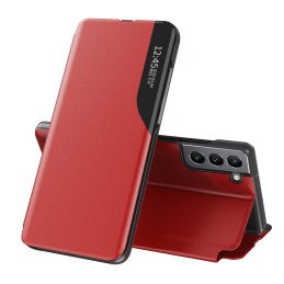 Eco Leather View Case elegantiškas dėklas su atvartu ir stovo funkcija, skirta Samsung Galaxy S22+ (S22 Plus) raudona