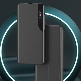 Eco Leather View Case elegantiškas dėklas su atvartu ir stovo funkcija, skirta Samsung Galaxy S22+ (S22 Plus) raudona