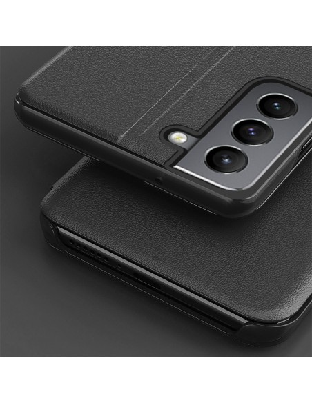 Eco Leather View Case elegantiškas dėklas su atvartu ir stovo funkcija, skirta Samsung Galaxy S22+ (S22 Plus) raudona