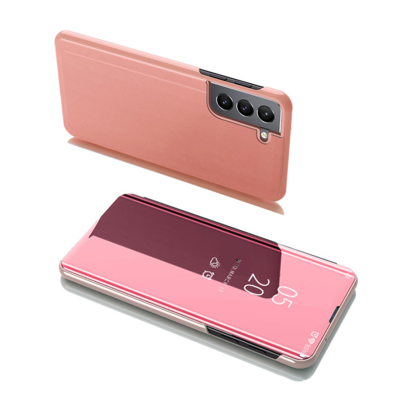 Clear View Case atverčiamas dėklas, skirtas Samsung Galaxy S22+ (S22 Plus), rožinis Clear View Case atverčiamas dėklas, skirtas Samsung Galaxy S22+ (S22 Plus), rožinis