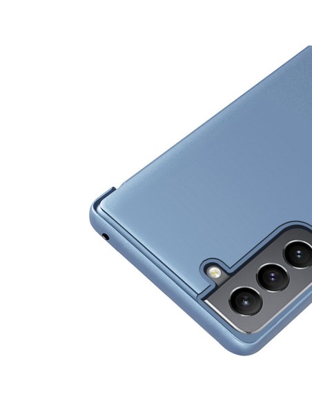 Clear View Case atverčiamas dėklas, skirtas Samsung Galaxy S22+ (S22 Plus), rožinis