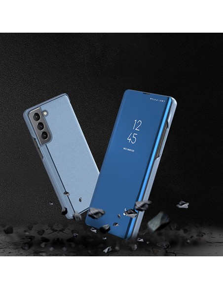 Clear View Case atverčiamas dėklas, skirtas Samsung Galaxy S22+ (S22 Plus), rožinis