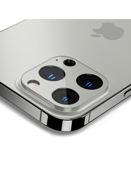 Spigen Optik.tR kameros apsauga iPhone 13 Pro / 13 Pro Max - sidabrinė 2 vnt. Spigen Optik.tR kameros apsauga iPhone 13 Pro / 13 Pro Max - sidabrinė 2 vnt.