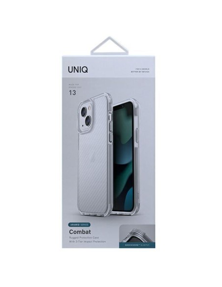 Uniq Combat dėklas iPhone 13 - skaidrus