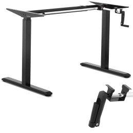 Rėmas stalo rėmas su rankiniu aukščio reguliavimu 73-124 cm iki 70 kg JUODAS