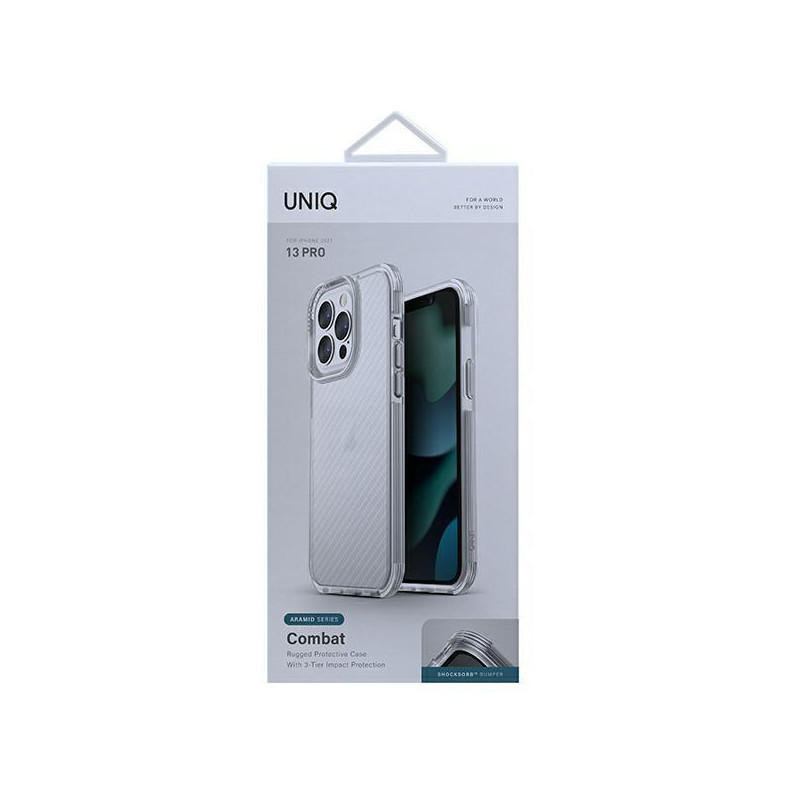 Uniq Combat dėklas, skirtas iPhone 13 Pro / iPhone 13 - skaidrus