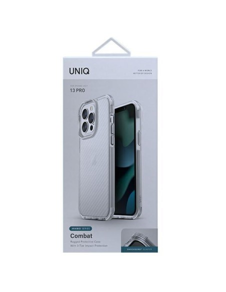 Uniq Combat dėklas, skirtas iPhone 13 Pro / iPhone 13 - skaidrus Uniq Combat dėklas, skirtas iPhone 13 Pro / iPhone 13 - skaidrus