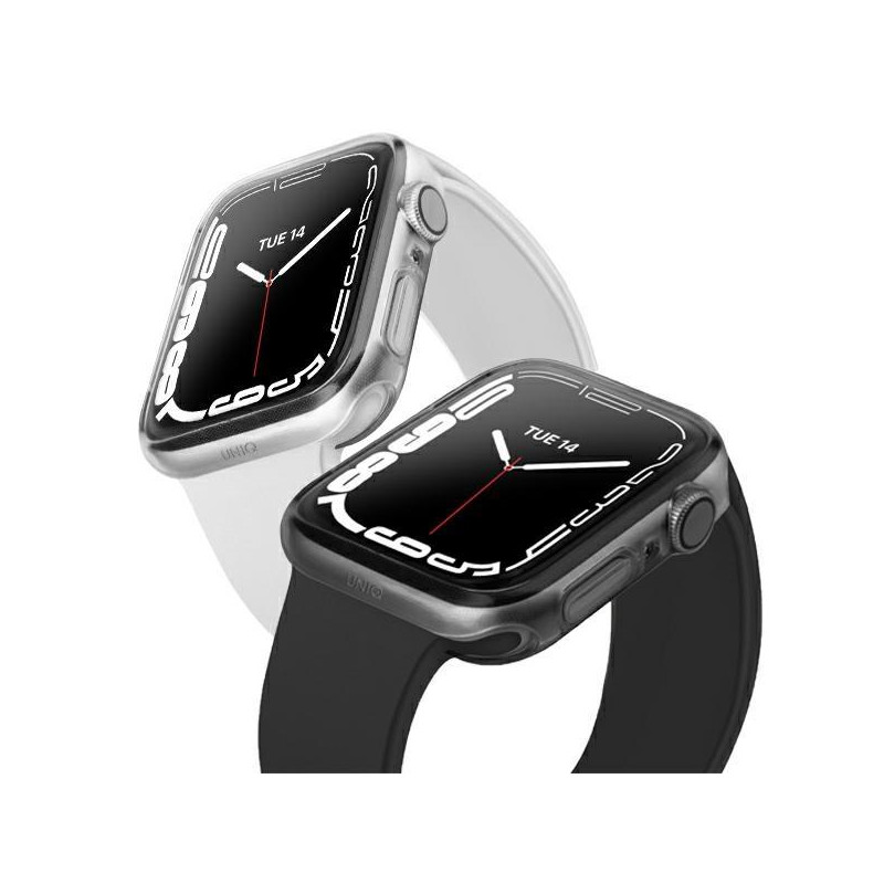 Uniq Glase dėklas Apple Watch 7/ 8 41mm 2 vnt - skaidrus ir pilkas Uniq Glase dėklas Apple Watch 7/ 8 41mm 2 vnt - skaidrus ir pilkas