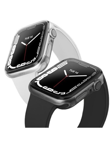 Uniq Glase dėklas Apple Watch 7/ 8 41mm 2 vnt - skaidrus ir pilkas Uniq Glase dėklas Apple Watch 7/ 8 41mm 2 vnt - skaidrus ir pilkas