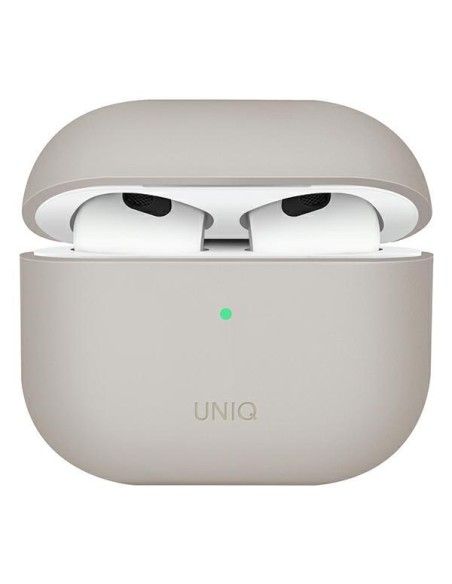 Uniq Lino silikoninis dėklas, skirtas AirPods 3 - smėlio spalvos Uniq Lino silikoninis dėklas, skirtas AirPods 3 - smėlio spalvos