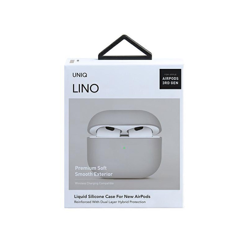 Uniq Lino silikoninis dėklas, skirtas AirPods 3 - smėlio spalvos