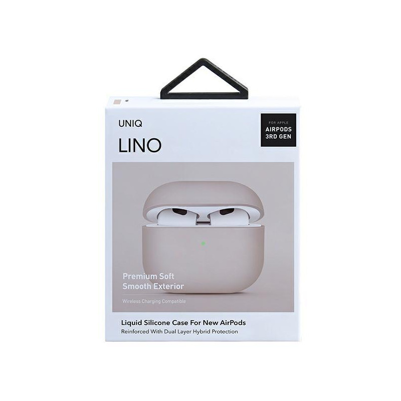Uniq Lino silikoninis dėklas, skirtas AirPods 3 – rožinis