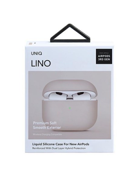 Uniq Lino silikoninis dėklas, skirtas AirPods 3 – rožinis Uniq Lino silikoninis dėklas, skirtas AirPods 3 – rožinis