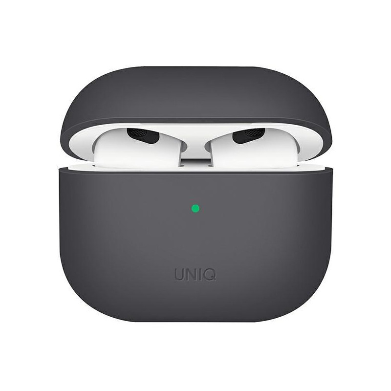 Uniq Lino silikoninis dėklas, skirtas AirPods 3 - pilkas