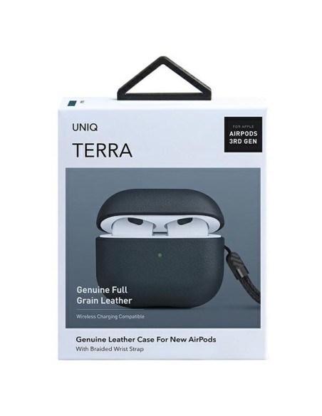 UNIQ Terra tikros odos dėklas, skirtas AirPods 3 – mėlynas UNIQ Terra tikros odos dėklas, skirtas AirPods 3 – mėlynas