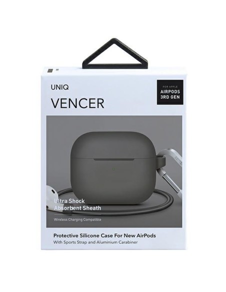 UNIQ Vencer silikoninis dėklas, skirtas AirPods 3 - smėlio spalvos UNIQ Vencer silikoninis dėklas, skirtas AirPods 3 - smėlio spalvos