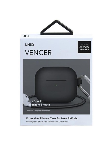UNIQ Vencer silikoninis dėklas, skirtas AirPods 3 - pilkas UNIQ Vencer silikoninis dėklas, skirtas AirPods 3 - pilkas