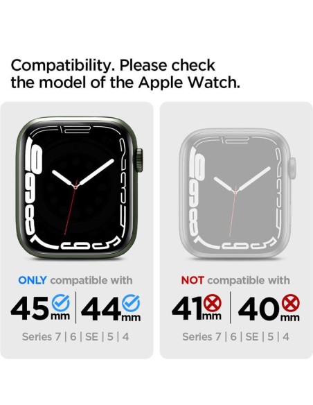 „Spigen“ skystųjų kristalų „Apple Watch“ 4/ 5/ 6/ 7/ 8/ SE dėklas (44/ 45 mm) – skaidrus „Spigen“ skystųjų kristalų „Apple Watch“ 4/ 5/ 6/ 7/ 8/ SE dėklas (44/ 45 mm) – skaidrus