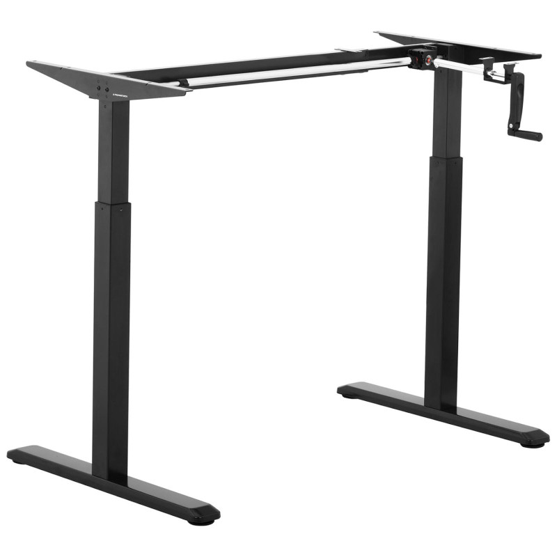 Rėmas stalo rėmas su rankiniu aukščio reguliavimu 73-124 cm iki 70 kg JUODAS
