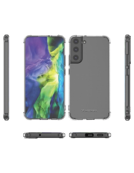 Wozinsky Anti Shock šarvuotas dėklas Samsung Galaxy S22+ (S22 Plus) skaidrus
