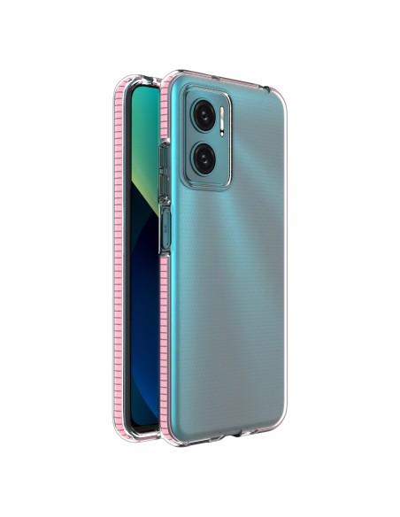 Spring Case, gelinis dėklas su spalvingu rėmeliu, skirtas Xiaomi Redmi 10, šviesiai rožinis