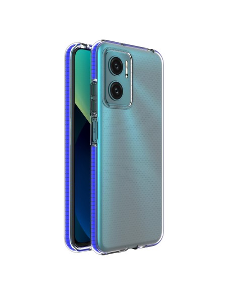 Spring Case, gelinis dėklas su spalvingu rėmeliu, skirtas Xiaomi Redmi 10, tamsiai mėlynas