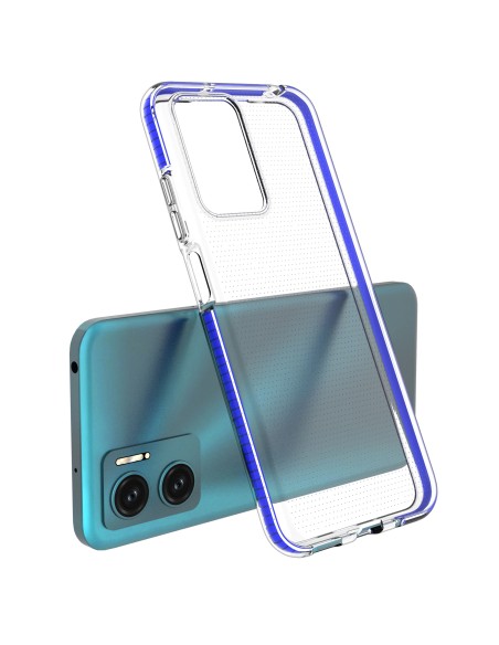 Spring Case, gelinis dėklas su spalvingu rėmeliu, skirtas Xiaomi Redmi 10, tamsiai mėlynas