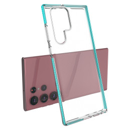 Spring Case gelio dėklas su spalvingu rėmeliu, skirtu Samsung Galaxy S22 Ultra tamsiai mėlynai
