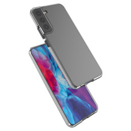 Spring Case padengtas gelio dėklas su spalvingu rėmeliu, skirtas Samsung Galaxy S22+ (S22 Plus) šviesiai rausvai