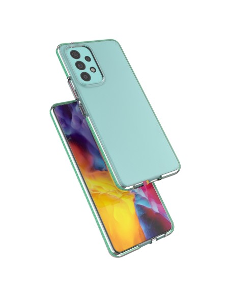 Spring Case, gelinis dėklas su spalvingu rėmeliu, skirtas Samsung Galaxy A73, juodas