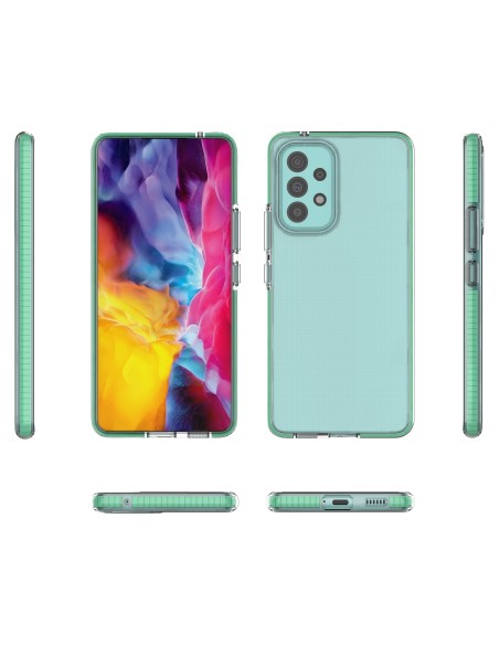Spring Case, gelinis dėklas su spalvingu rėmeliu, skirtas Samsung Galaxy A73, šviesiai rožinis