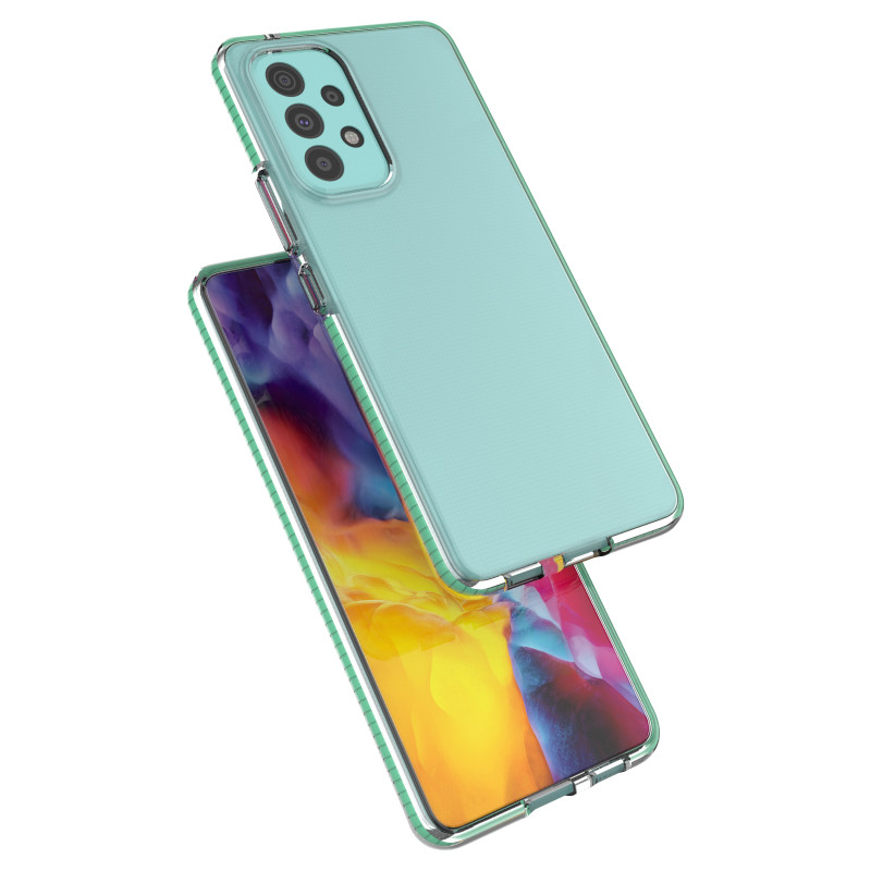 Spring Case, gelinis dėklas su spalvingu rėmeliu, skirtas Samsung Galaxy A73, šviesiai rožinis
