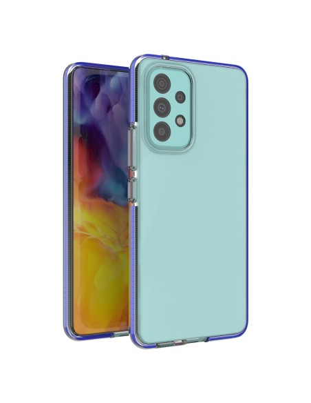 Spring Case, gelinis dėklas su spalvingu rėmeliu, skirtas Samsung Galaxy A73, tamsiai mėlynas