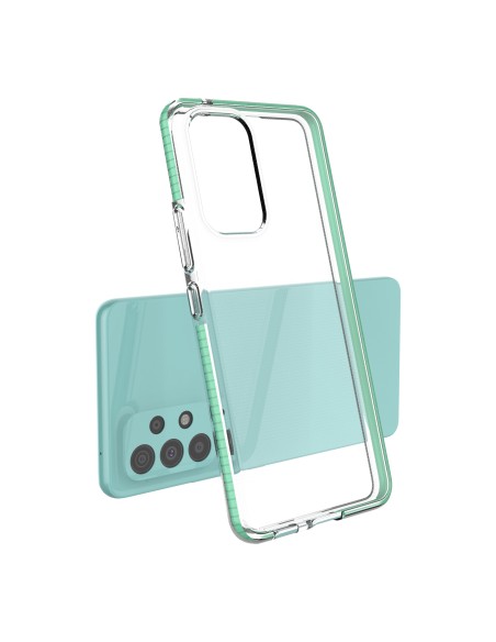 Spring Case, gelinis dėklas su spalvingu rėmeliu, skirtas Samsung Galaxy A73, tamsiai mėlynas