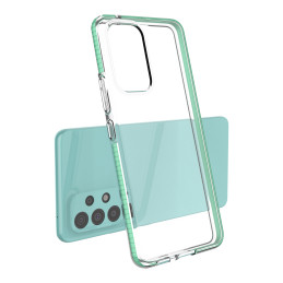 Spring Case padengtas gelio dėklas su spalvingu rėmeliu, skirtas Samsung Galaxy A53 5G juodas