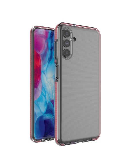 „Spring Case Cover“ gelio dėklas su spalvingu rėmeliu, skirtas „Samsung Galaxy A13 5G“ šviesiai rausvai