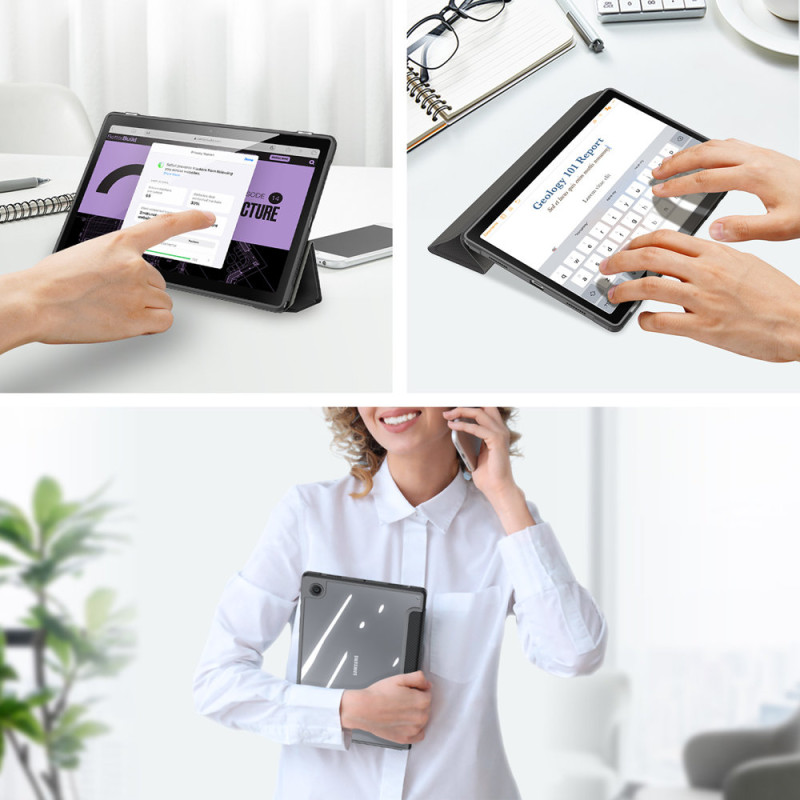 Dux Ducis Toby Armored Flip Smart Case, skirtas Samsung Galaxy Tab A8 10.5& 39 & 39 2021 Black